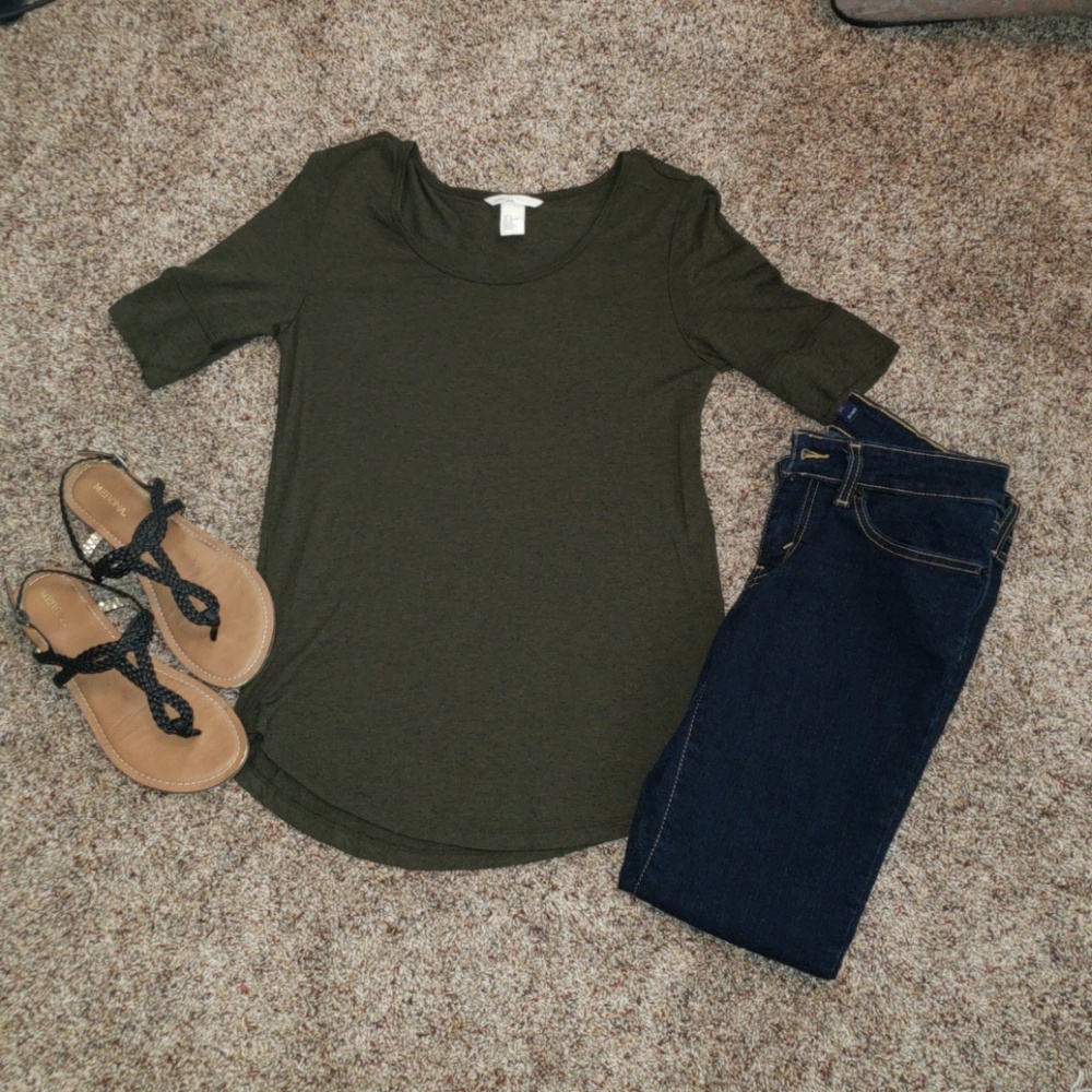 H&M Olive Green Basic Tee